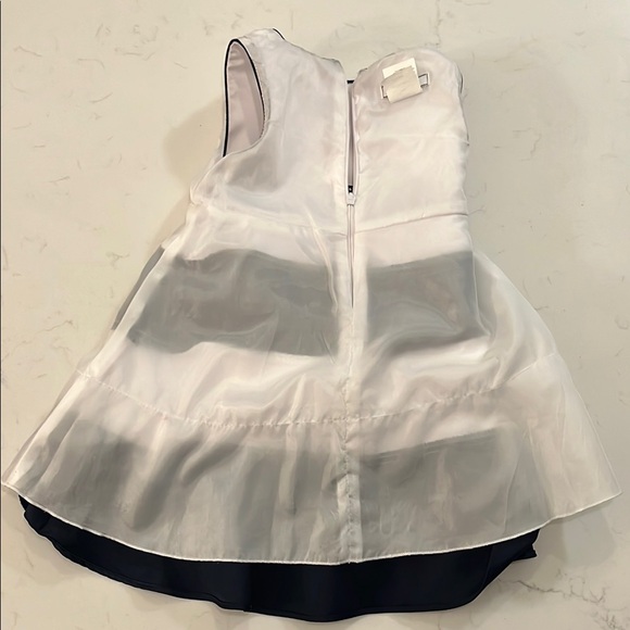 Dorissa Blue and White Sleeveless A-Line Dress - Picture 7 of 9